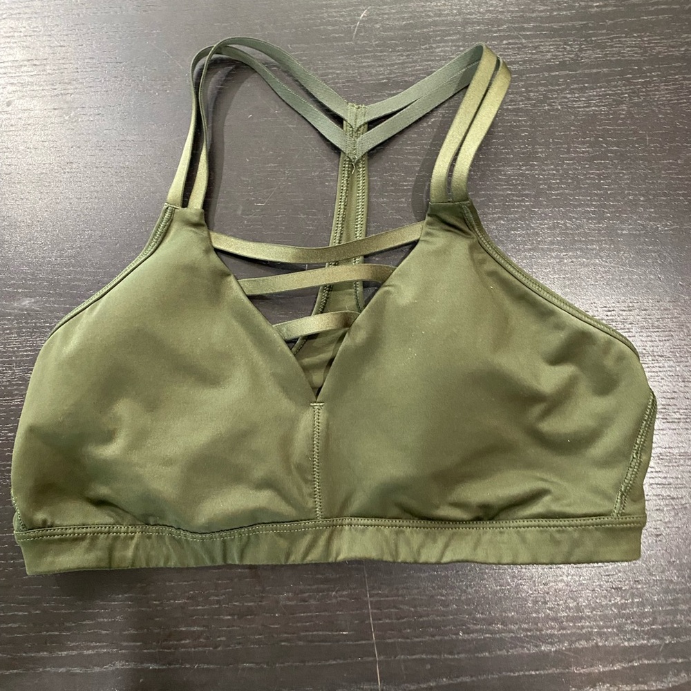 Green Strappy Sports Bra